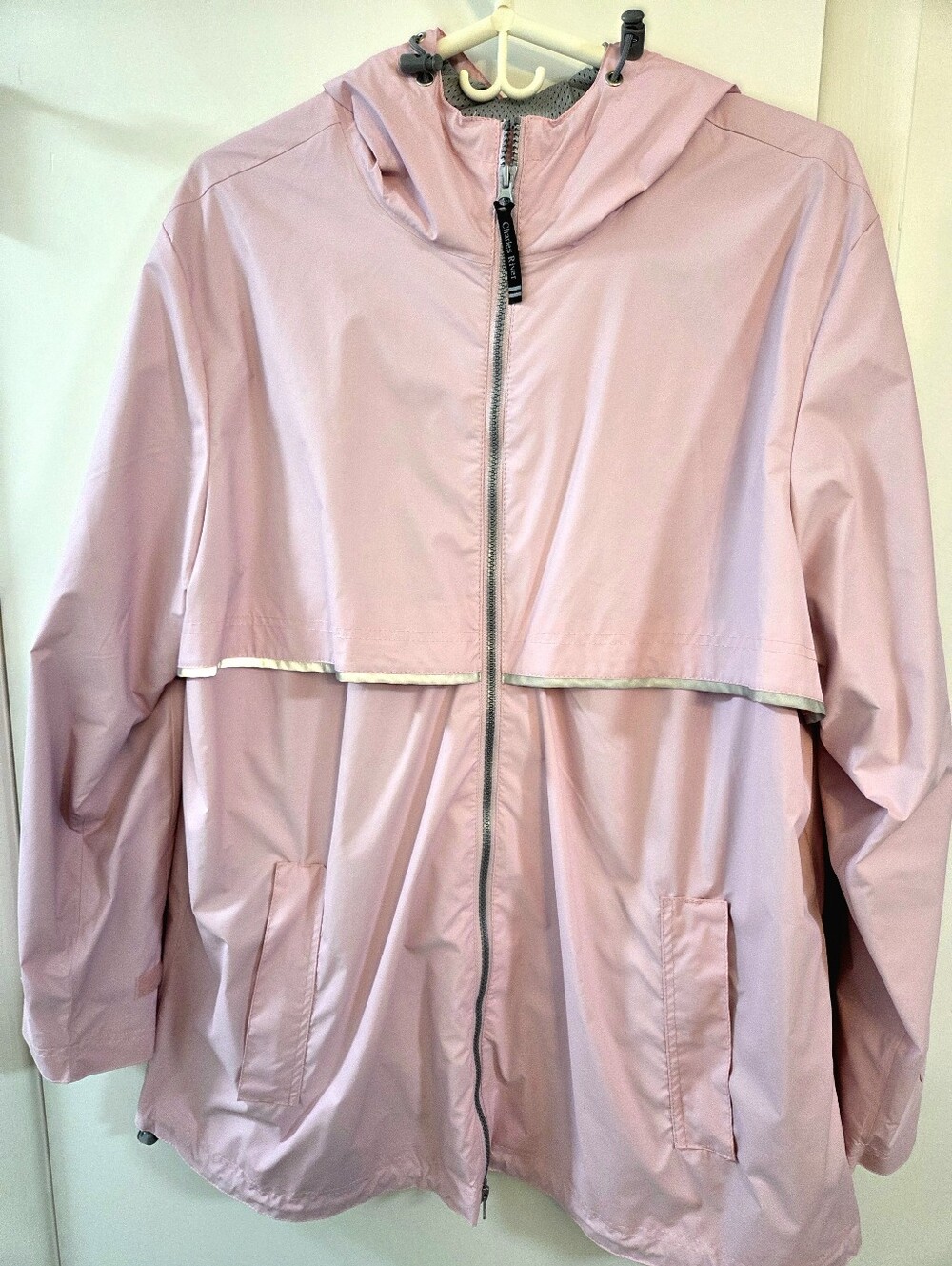 Light Pink Hooded Women's Rain Jacket